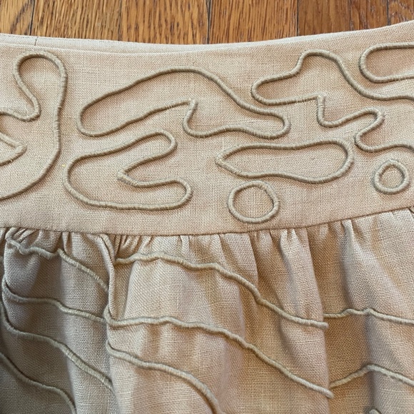 Diane Von Furstenberg Tan Linen Skirt - Picture 4 of 9